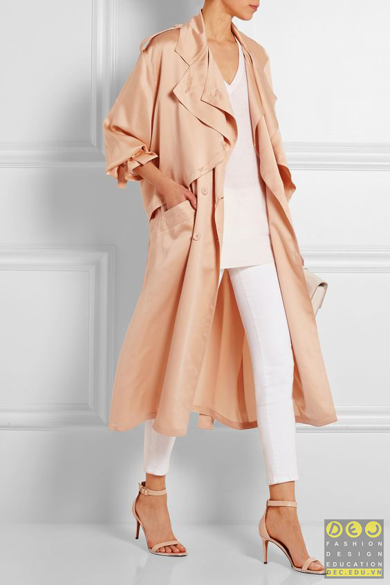 Áo khoác vải satin