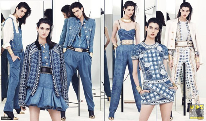 Vải Denim trong thiết kế thời trang cao cấp của Balmain Vải Denim trong thiết kế thời trang cao cấp của Balmain