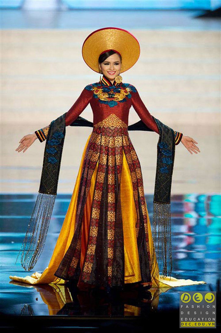 Áo dài mang họa tiết thổ cẩm