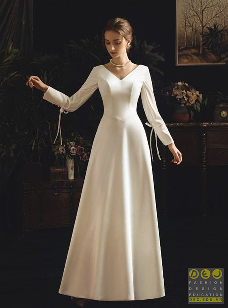 Váy cưới vải satin luôn là lựa chọn được ưu tiên số 1