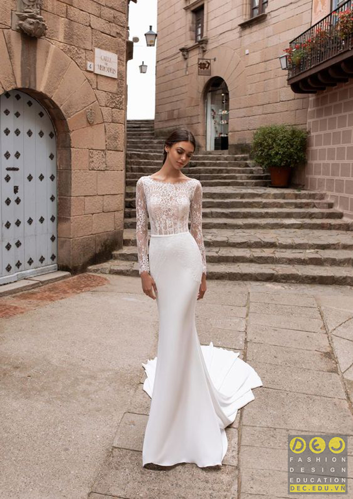 Váy cô dâu vải satin