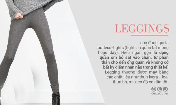 Từ điển thuật ngữ thời trang leggings