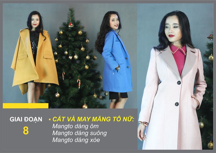 Kết thúc khoá học bạn sẽ học cắt may các kiểu dáng măng tô nữ