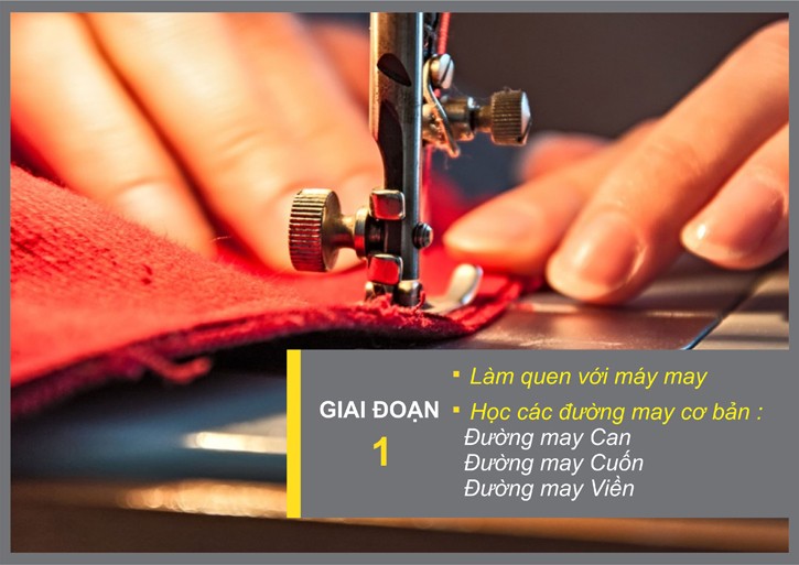 Giai đoạn 1 của khoá học cắt may là làm quen với các kiểu may