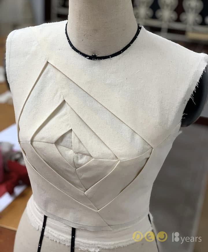 Draping 3D theo phương pháp TR-cutting Cấu trúc phức tạp của trang phục được giải quyết bằng TR-cutting