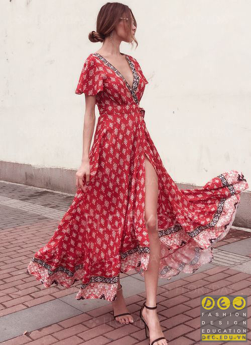 Chọn maxi với điểm hạ eo hợp lý